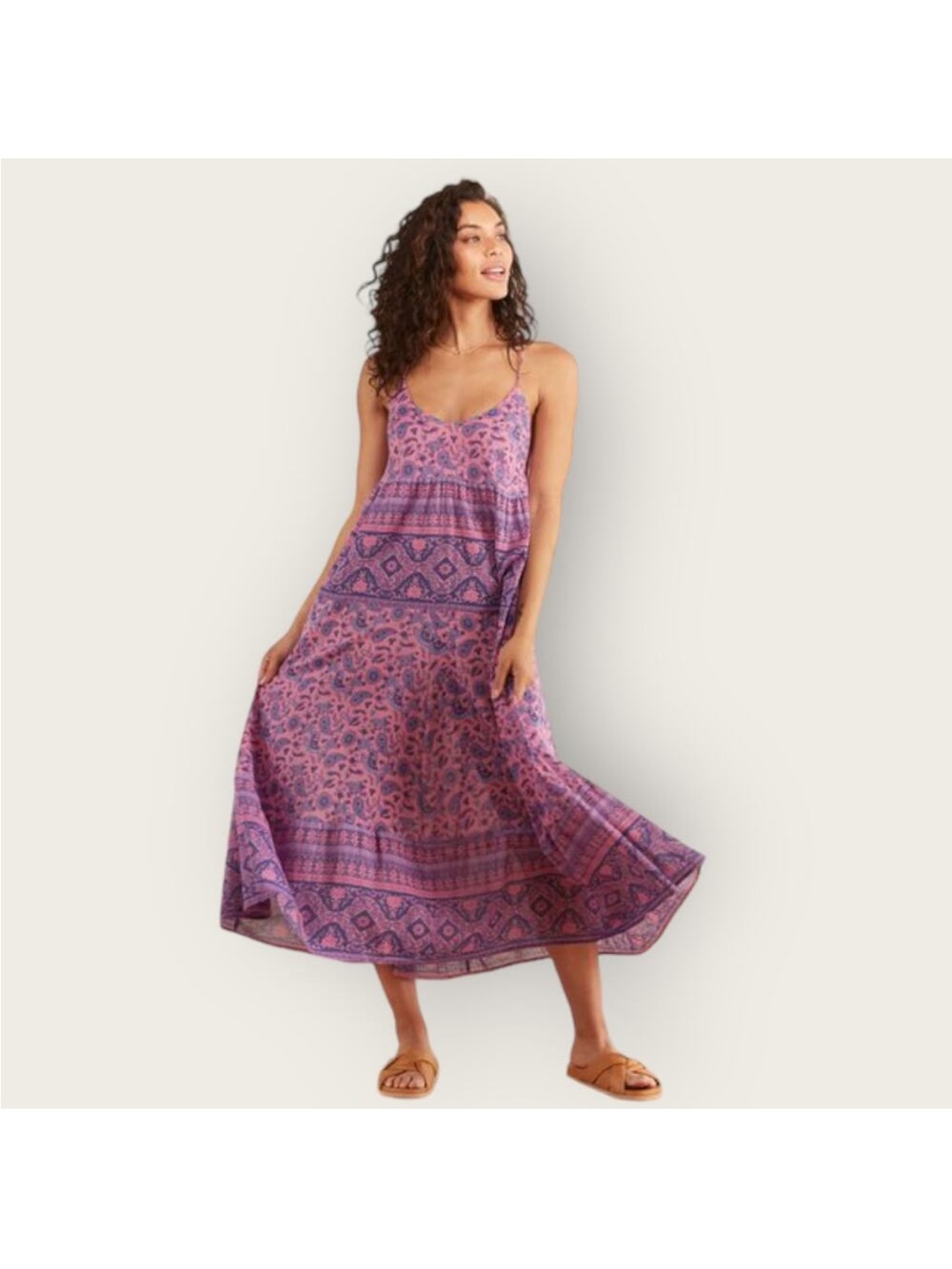 Spell Lavender and Purple Boho Print Maxi Dress small CULT favorite rare print